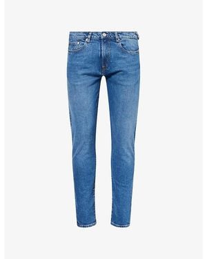Paul Smith Brand-Patch Tapered-Leg Stretch-Denim Jeans - Blue