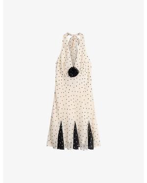 OMNES Vivi Polka-Dot Woven Mini Dress - Natural