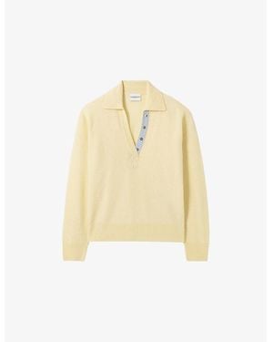 Claudie Pierlot Polo-Collar Wool And Cashmere Sweater - Yellow