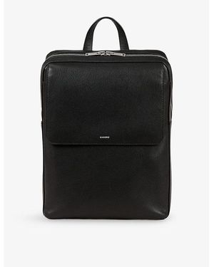 Sandro Branded Leather Backpack - Black