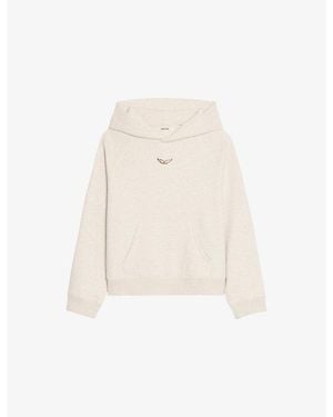 Zadig & Voltaire Georgy Brand-Embellished Cotton-Blend Hoodie - White