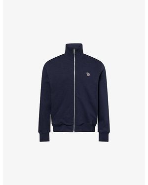 Paul Smith Logo Zip Cotton Jumper - Blue