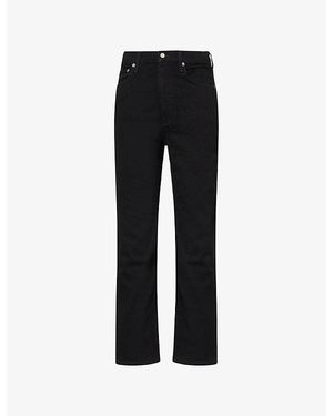 Agolde 90's Pinch Waist Straight-Leg Stretch-Denim Blend Jeans - Black