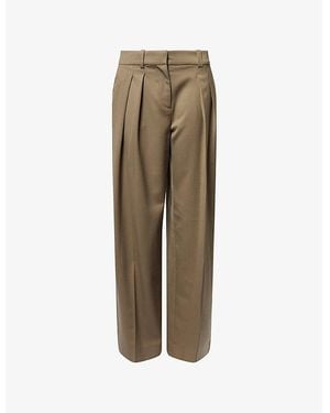 Frankie Shop Daytona Pleated Wool Pants - Natural
