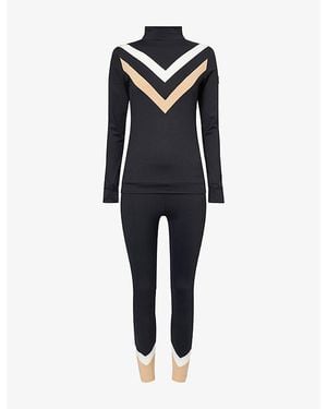 MY Sunday Ski Chevron Base Ski Top And Legging Layer Set - Black