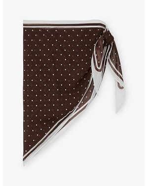 Reiss Sariah Polka-Dot Cotton Sarong - Brown