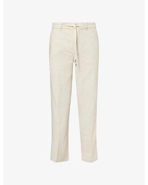 PAIGE Tiano Straight-Leg Linen-Blend Trousers - Natural