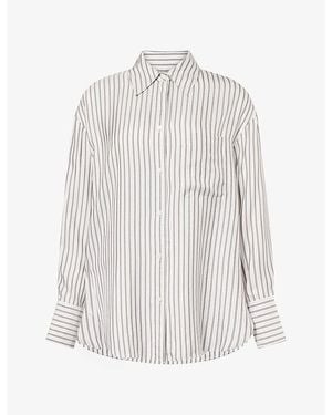 Twp Big Joe Striped Silk Shirt - White