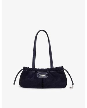 Maje Milpli Suede Shoulder Bag - Blue