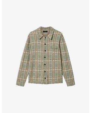 AllSaints Solmar Checked Knitted Cardigan - Green