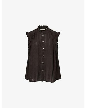 Skall Studio Juliane Ruffled Cotton Top - Black
