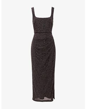 Phase Eight Suki Stud-Embellished Stretch-Woven Midi Dress - Black