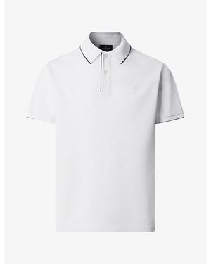 Hackett Logo-Embroidered Short-Sleeve Cotton Polo - White