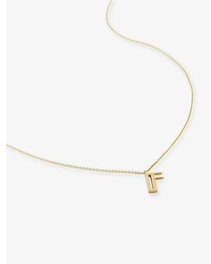 Monica Vinader Initial F 18Ct Vermeil Plated 925 Sterling Necklace - White