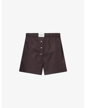 Sporty & Rich Signature Logo Ring Cotton-Poplin Shorts - Purple