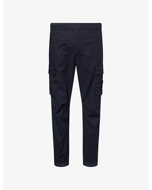 Stone Island Brand-Patch Paracadute Cotton-Blend Cargo Trousers - Blue