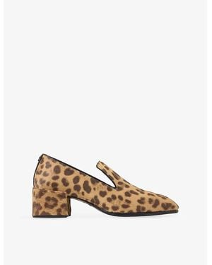 Jimmy Choo Eliot Slipper 45 Leopard-Print Pony-Leather Loafers - Natural