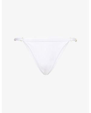 Gracejacob Rain Shimmer Brazilian Bikini Bottoms - White