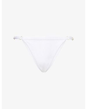 Gracejacob Rain Shimmer Brazilian Bikini Bottoms - White