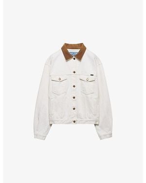 Prada Old Denim Blouson Jacket - White