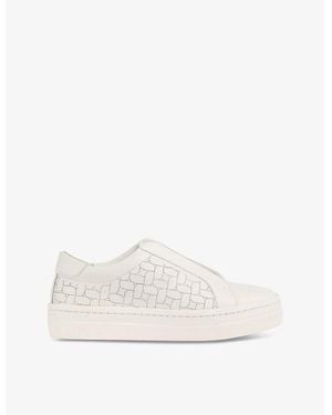 LK Bennett Joy Laser-Cut Leather Low-Top Trainers - White