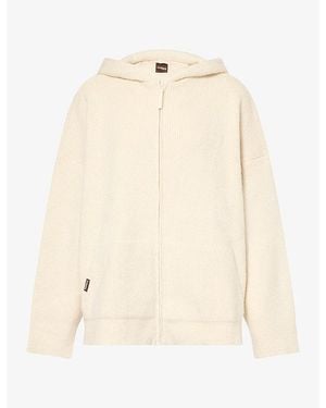 Sisters & Seekers Freckle Zip-Up Knit Woven Hoody - Natural