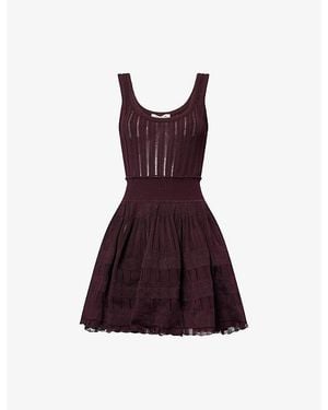 Alaïa Crinoline Knitted Mini Dress - Purple