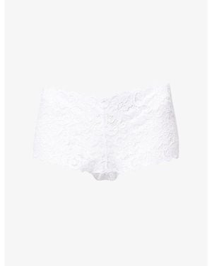 Hanro Moments Stretch-Lace Maxi Briefs - Purple