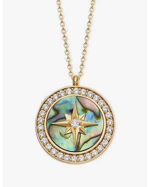 Astley Clarke Polaris Large 18Ct Vermeil, Abalone And Sapphire Locket Necklace - Metallic