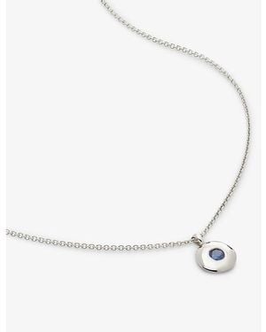 Monica Vinader September Birthstone Sterling- And Sapphire Necklace - White