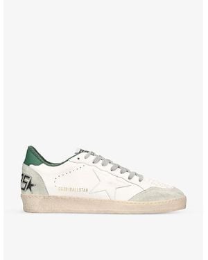 Golden Goose Ballstar Logo-Print Leather Low-Top Trainers - Natural