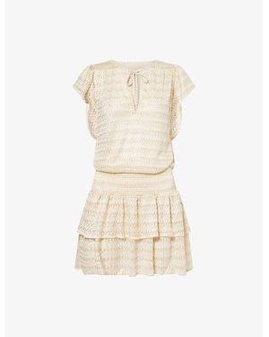 Melissa Odabash Remi Metallic Woven Mini Dress - Natural