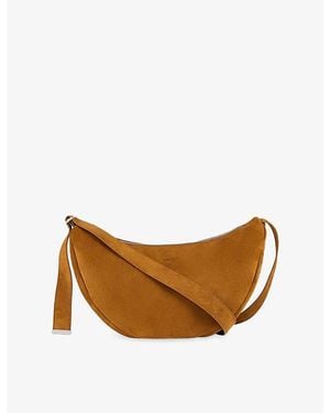 Sandro Logo Small Suede Hobo Bag - Brown