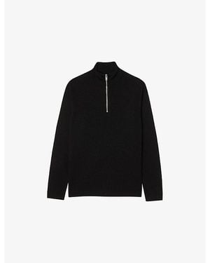 Sandro Half-Zip Wool Jumper - Grey