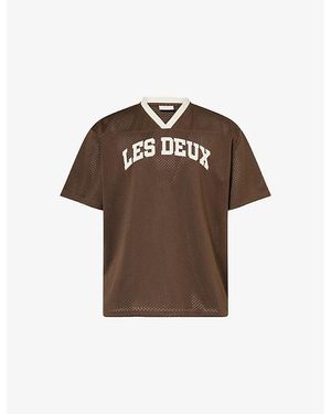 Les Deux Bronson Short-Sleeves Woven T-Shirt - Brown