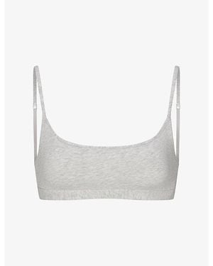 Skims Everyday Scoop Cotton Bralette - Grey