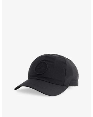 Stone Island Compass Embroidered-Patch Shell Baseball Cap - Black