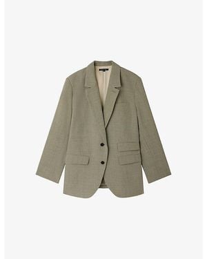 Soeur Harvest Relaxed-Fit Woven Blazer - Green