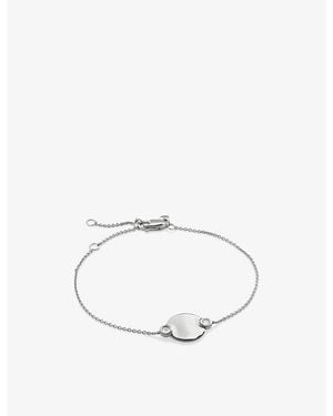 Monica Vinader Round Charm Sterling- And 0.03Ct Lab Grown Diamond Chain Bracelet - White