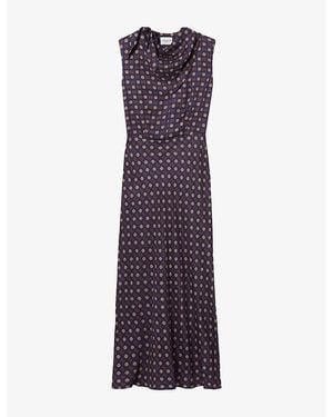 Claudie Pierlot Abstract-Print Sleeveless Woven Maxi Dress - Purple
