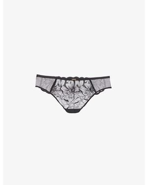 Chantelle Fleurs Tanga Embroidered Brief - White