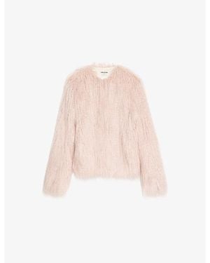 Zadig & Voltaire Freddie Single-Breasted Faux-Fur Coat - Pink