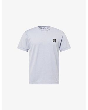 Stone Island Brand-Patch Cotton T-Shirt - Blue