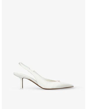 Neous Moriah Silk-Satin Slingbacks - White