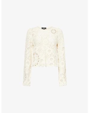 ME+EM Crochet-Knit Cotton Jumper - White