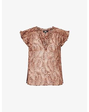 PAIGE Cornelia Printed Silk Top - Pink