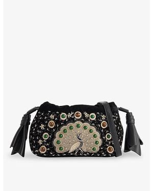 Zimmermann Cloud 91 Peacock Small Velvet Clutch - Black