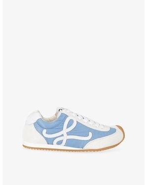 Loewe Ballet Runner 2.0 Nylon And Leather Sneakers - Blue