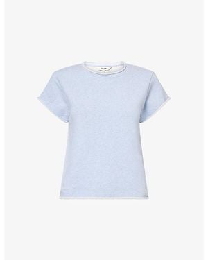 ME+EM Baby Tee Short-Sleeve Cotton Sweatshirt - Blue