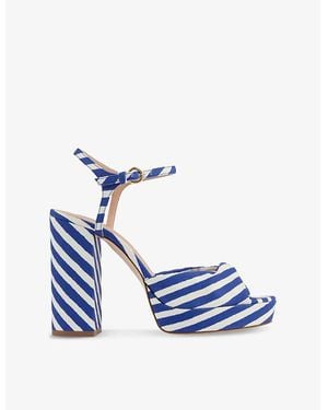 LK Bennett Rosa Fabric Platform Sandals - Blue
